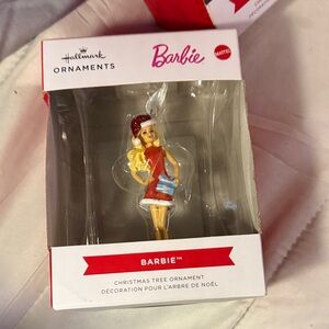 Barbie Holiday Ornament in Red and White